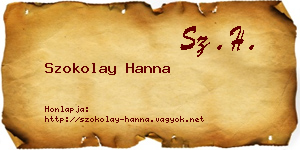 Szokolay Hanna névjegykártya